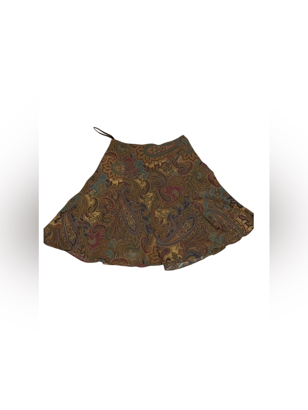 Chaps Paisley Circle Skirt in Brown, Green & Red